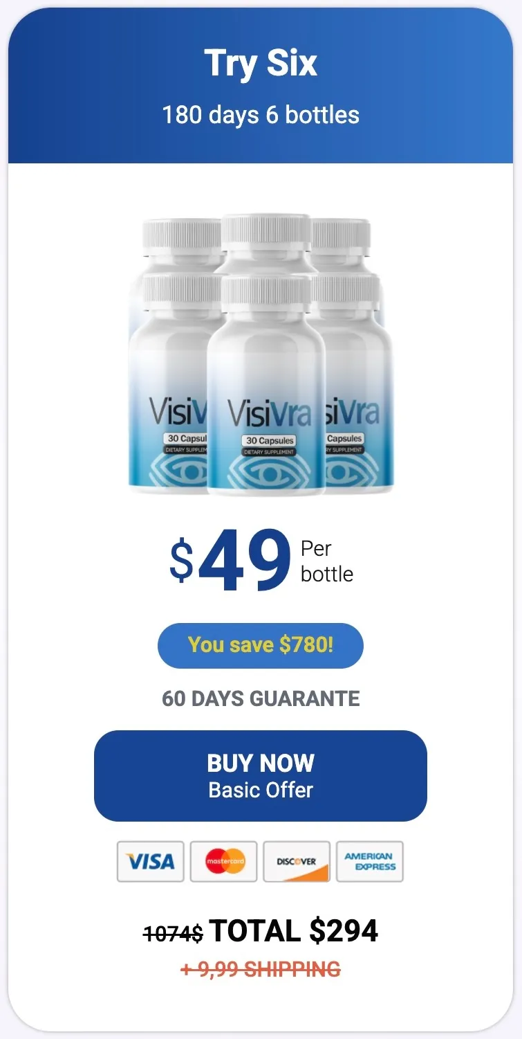 Visivra 6-bottle package – best-value 180-day eye health supply